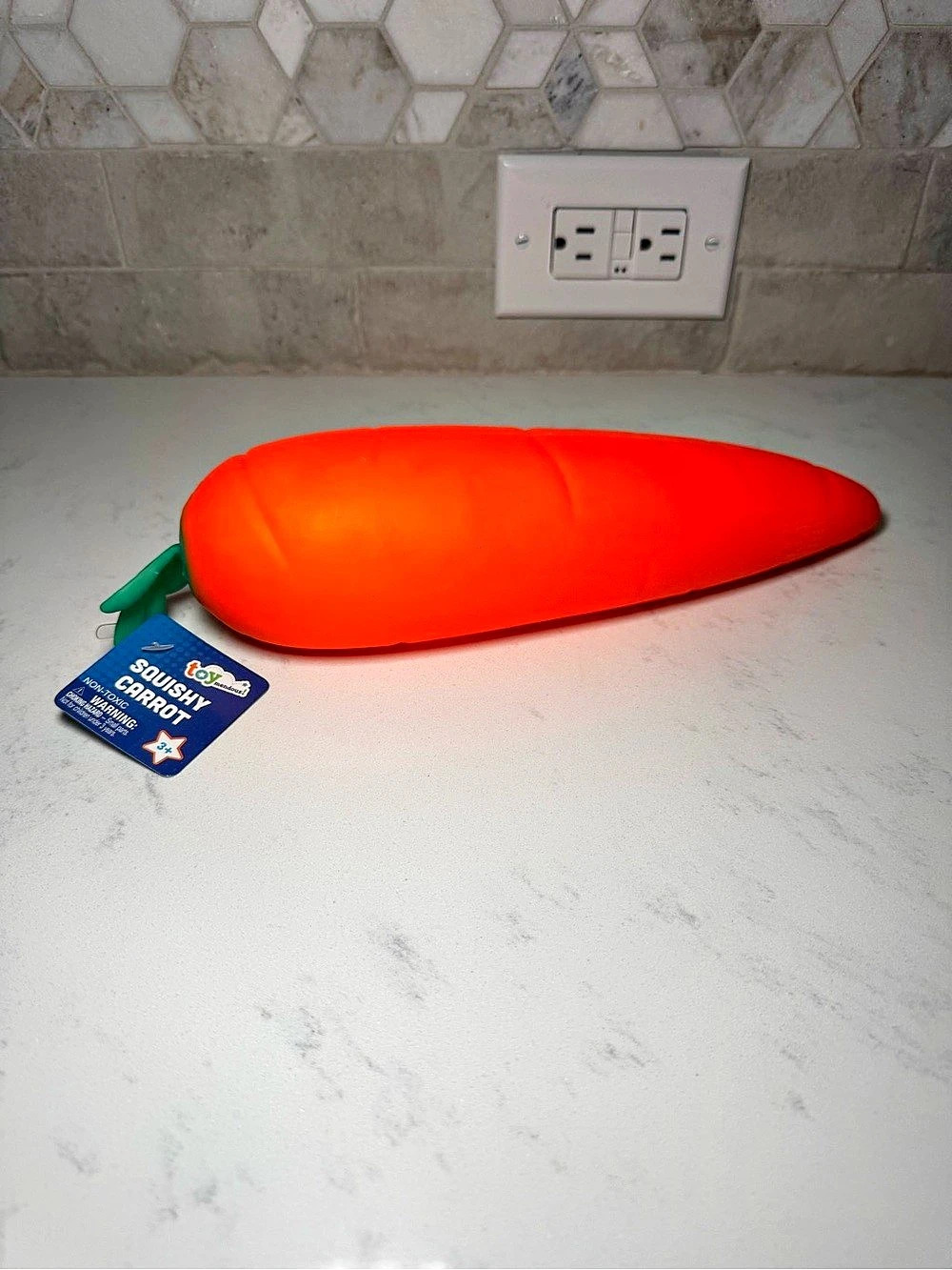 Toymendous Jumbo Squishy Carrot 12.5” Sensory Fidget Stress Toy NWT Orange
